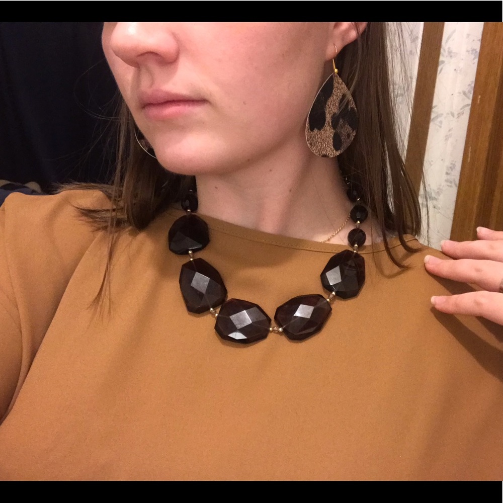 VTG Anthropologie amethyst statement necklace